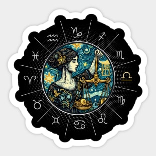 ZODIAC Libra - Astrological LIBRA - LIBRA - ZODIAC sign - Van Gogh style - 11 Sticker